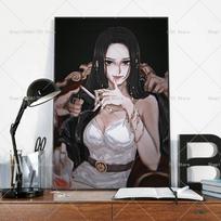 1PC Anime Character Boa Hancock Poster Self-adhesive Art Waterproof Paper Sticker Coffee House Bar Room Wall Decor 21cm×30cm NoFrame gray