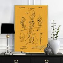 Clown WitchPatent Vintage Print Poster Scarecrow Skeleton Toy Lantern Patent Wall Picture Room Home Decor Canvas Painting No Frame 21*30cm No Frame orange