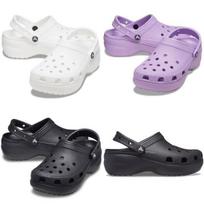Crocs 206750 Classic Platform Clogs Woman Tall Sandals white/W5(220mm) gray