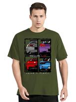 Japans Finest R34 NSX FD3S RX7 Jdm Car T-Shirt Men's Clothing Oversized Tshirt Summer O-neck Cotton T Shirt Fashion Casual Tops S armijos žalia spalva