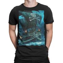 Cool Design Pirate Ship Graphic Printed T-Shirt. Summer Cotton Short Sleeve O-Neck Men's T Shirt New S-3XL S juoda