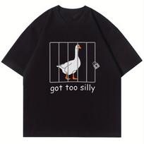 Got Too Silly T-Shirt Funny Humor Shirt Funny T Shirt Meme Silly Goose Shirt Sarcastic Sayings Shirt Unisex T Shirt Gift Idea XS juoda