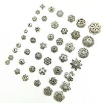 Tibeto sidabro lydinio tuščiaviduris gėlių karoliukų laikiklis „pasidaryk pats“ papuošalų aksesuarams Tibetan Silver Alloy Model #4
