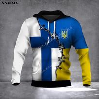 UKRAINOS ŽEMĖLAPIS VĖLIAVĖ Pusė Suomijos 3D spausdinimas Vyriški megztiniai megztiniai Vyriški megztiniai su gobtuvu Džersiniai sportiniai kostiumai Viršutiniai drabužiai Pavasario rudens paltai M