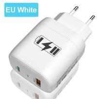 2 Ports Wall Adapter 2.4A USB PD Travel Charger EU US Plug for IPhone Xiaomi Samsung Huawei EU Plug balta