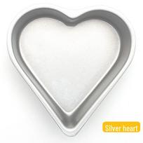 Širdelės formos nelipnus braškinio pudingo ir tartaletės formelė gray