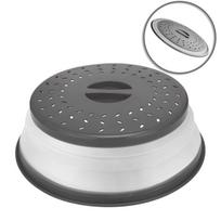 10,5  TPR mikrobangų krosnelės apsauga nuo taškymosi su rankena - Apvalus maisto dangtis su garų angomis ir filtru vaisiams, Virtuvės būtinybė (Pilka) 1PC pilka