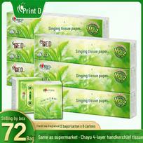 Širdis į širdį Arbatos tema Kišeninių servetėlių pakuotė 4-ply, 7 sheets * 12 packs [Trial Pack]