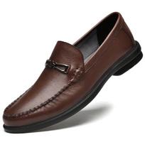 Luxury Quality Loafers Men's Slip-On Leather Brown Designer Men Shoes Soft Sole Comfortable Leather Shoes Business Dress Fashion 37 ruda