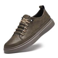 Genuine Leather Oxford Shoes Men Casual Shoes Designer Luxury Brand Lace Up Skateboard Sneakers Italian Men's Shoes Plus Size 47 38 tamsi chaki spalva