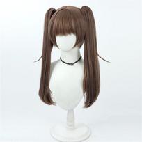 NIKKE Nero Cosplay Wig Brown Double Ponytails Heat Resistant Synthetic Hair Halloween Party Role Play Wigs Niro Wig+ Wig Cap One Size