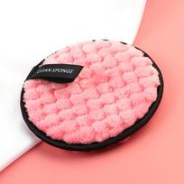 1Pcs Make Up Sponge Remover Towel Face Cleansing Cloth Pad Plush Puff Fashion New Sponge Facial Cleanser Beauty Makeup Puff Tool rožinė
