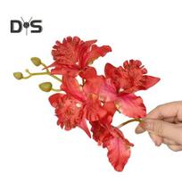 Women Hair Clip Vibrant Color 3D Flower Decor Bang Hair Pin Colorful Hairpin Hair Accessory Wedding Date Hair Decoration raudona