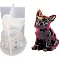 3D Prancūzų buldogo epoksidinė silikoninė forma DIY rankdarbių dekoracijos Automobilio dekoravimo aksesuarai Namų ornamentai 1 vnt. balta