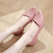 Trendy Shallow Mouth Single Shoes 2024 New Summer Design Comfortable Low Heel Anti Slip Women's Single Shoes Zapatos De Mujer 36 rožinė