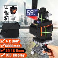 16 eilučių lazerio lygio žalios šviesos LED ekranas Automatinis savaime išsilyginantis 4D 360° sukamasis matavimas Horizontalus vertikalus kryžminis nuotolinio valdymo pultas