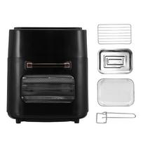 15 l elektrinė oro gruzdintuvė orkaitės skrudintuvas Rotisserie Dehydrator LED jutiklinis ekranas didelis vištienos kepimo aparatas 6 viename stalviršio orkaitė juoda