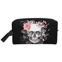 Halloween Skull Toiletry Bag Portable Travel Cosmetic Bags Women Girls Men Makeup Pouch Storage Bags Waterproof with Zipper 25.5x16x12.5CM juoda