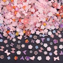 Three-Dimensional Flower Nail Art Jewelry Cute Dopamine Nail Art Material Package Mixed Resin Love Bow Camellia 250g/bag white