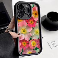 Flower Phone Case For iPhone 11 15 16 Pro Max 13 14 12 XS X XR 7 8 Plus SE 16promax Liquid Silicone Shockproof Soft Funda Cover For iPhone16 Pro Max