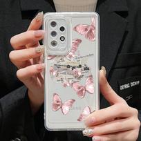 Skaidrus dėklas, skirtas „Samsung S24 Ultra A54 5G A53 A52 S23 Plus S22 S21 S20 FE A35 A55 A34 A33 A32 A14 A13“ silikoniniams drugelio dangteliams S22 Ultra