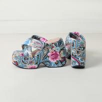 Krazing Pot Mules Polyurethane Spring Summer Size 43 Size 42 Summer Prints Women Platform Women Peep Toe Slip on Sandals 35 mėlyna