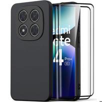 Case for Xiaomi Redmi Note 14 Pro Plus 5G, Anti-Scratch Black + 2 Tempered Glass - EFConnection®