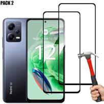 Verre Trempé Intégral pour Xiaomi Redmi Note 12 5G Pack de 2 Vitres Noir Anti-Rayures