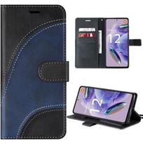 Coque pour Xiaomi Redmi Note 12 Pro Plus 5G - Note 12 Pro+ 5G, Étui Folio Effet Cuir Noir-Bleu Marine (pas pour Redmi Note 12 Pro)