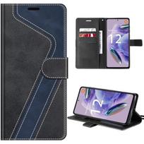 Coque - E.F.Connection - pour Redmi Note 12 Pro+ 5G - Etui Folio Effet Cuir - Motif Epissé Noir - Semi-rigide
