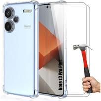 Case for Xiaomi Redmi Note 13 Pro+ 5G - Silicone Protection - 2 Tempered Glasses - Reinforced Corners - Transparent