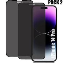 Anti-spy protection film for iPhone 14 Pro - E.F.CONNECTION - Pack of 2 - 9H Resistance - 0.30 MM - Black