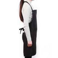 Black Cross-Border Thick Polyester Halter Apron with Double Pockets 58.5cm Width x 72cm Height with Two 45cm Straps juoda