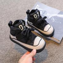 New Girl Sneaker Soft Midsole Comfort Kid Sneaker Simple Versatile Fashion Boy Shoe Autumn Warm Girl Shoes Anti Slip Casual Shoe 23insole14.5cm juoda