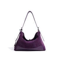 Commuter Single-shoulder Crossbody Bag, Large-capacity Tote Bag, Underarm Bag, Classic and Fashionable Women's Bag for Autumn and Winter violetinė