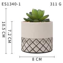 Creative Succulent Combination Bonsai Decoration, Simulated Succulent Cement Potted Green Plants, Cement Basin Tabletop Ornament