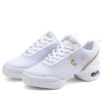 Jazz Dance Shoes Women's Soft-soled Spring Dance Shoes Women's Mesh Breathable Non-slip Sports Shoes EU41/CN42 balta