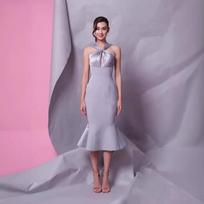 Thai Designer Purple Fishtail Splicing Dress 30352 XL levandų violetinė spalva