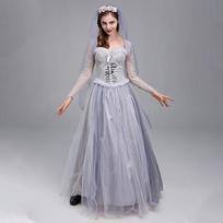 Europietiška ir amerikietiška Helovino vaiduoklio nuotakos Cosplay suknelė moterims L