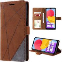 Case for Samsung Galaxy M13 - BOOLING - Full Synthetic Leather Flap - Brown - Semi-rigid - Silicone, PU ruda