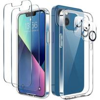 TPU Silicone Case For iPhone 13 mini (5.4 ) + 2 Tempered Glass Screen Protectors and 2 Rear Camera Protectors