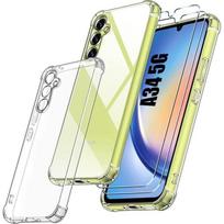 Case for Samsung Galaxy A34 5G Transparent 4 Reinforced Corners + 2 Tempered Glasses skaidri