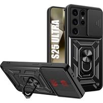 Case for Samsung Galaxy S25 Ultra, Black Reinforced Shockproof Protection Anti-Scratch Rigid Camera Cover