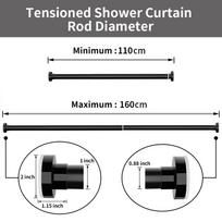 110-260CM Multi Steel Loaded Extendable Telescopic Curtain Pole Tension Rail Net Voile Poles Net Rods Curtain Without Drilling
