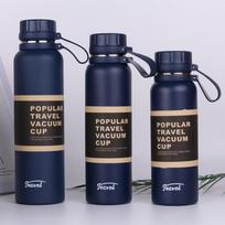 1 vnt. nerūdijančio plieno termosas su arbatos filtru, dvigubų sienelių vakuuminė kolba, sportinė, lauko, fitneso, termo butelis, izoliuotas puodelis 650ml mėlyna