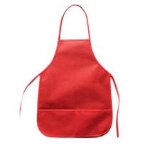 Children Aprons Pockets Yellow Apron Craft Bibs Chicken Cooking Fabric Kitchen raudona