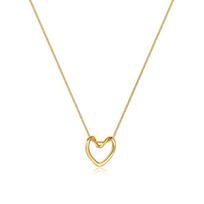 Opk Jewelry Long Light Luxury Hollow Love Titanium Steel Necklace Simple Design Pendant Collarbone Chain Female