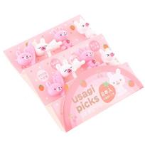 8Pcs Mini Cute Bear Animal Fruit Fork Cartoon Snack Cake Dessert Food Toothpick