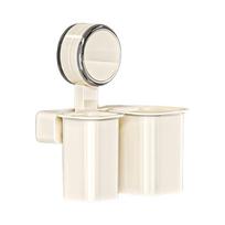 Small Suction Cup Toothbrush Holder No Drilling Wall Mount Bathroom Organizers Stand Rack for Kitchen and Bedroom S beige