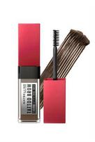Maybelline Dažantis antakių gelis, Pusiau ilgalaikis, Atsparus vandeniui ir netepantis, 3 dienų fiksavimo antakių gelis, Tatuiruotės efektas, Tamsiai rudas, 6 ml